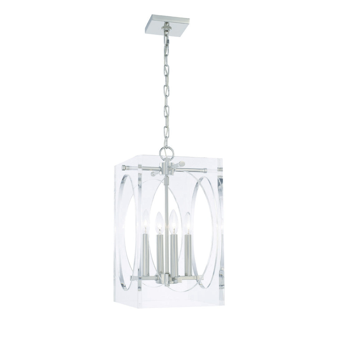 Drake 4 Light Polished Nickel Lantern Chandelier