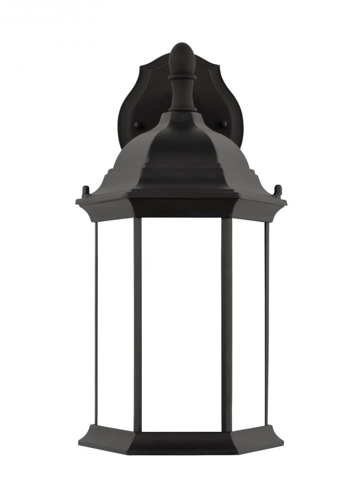 Sevier traditional 1-light outdoor exterior medium downlight outdoor wall lantern sconce in black fi