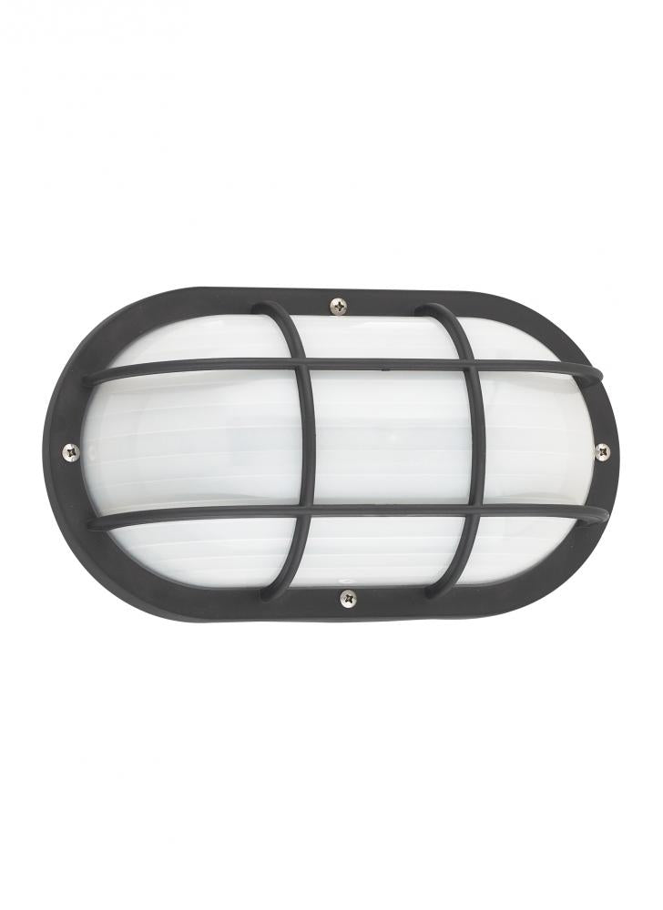 Bayside traditional 1-light outdoor exterior wall lantern sconce in black finish with polycarbonate