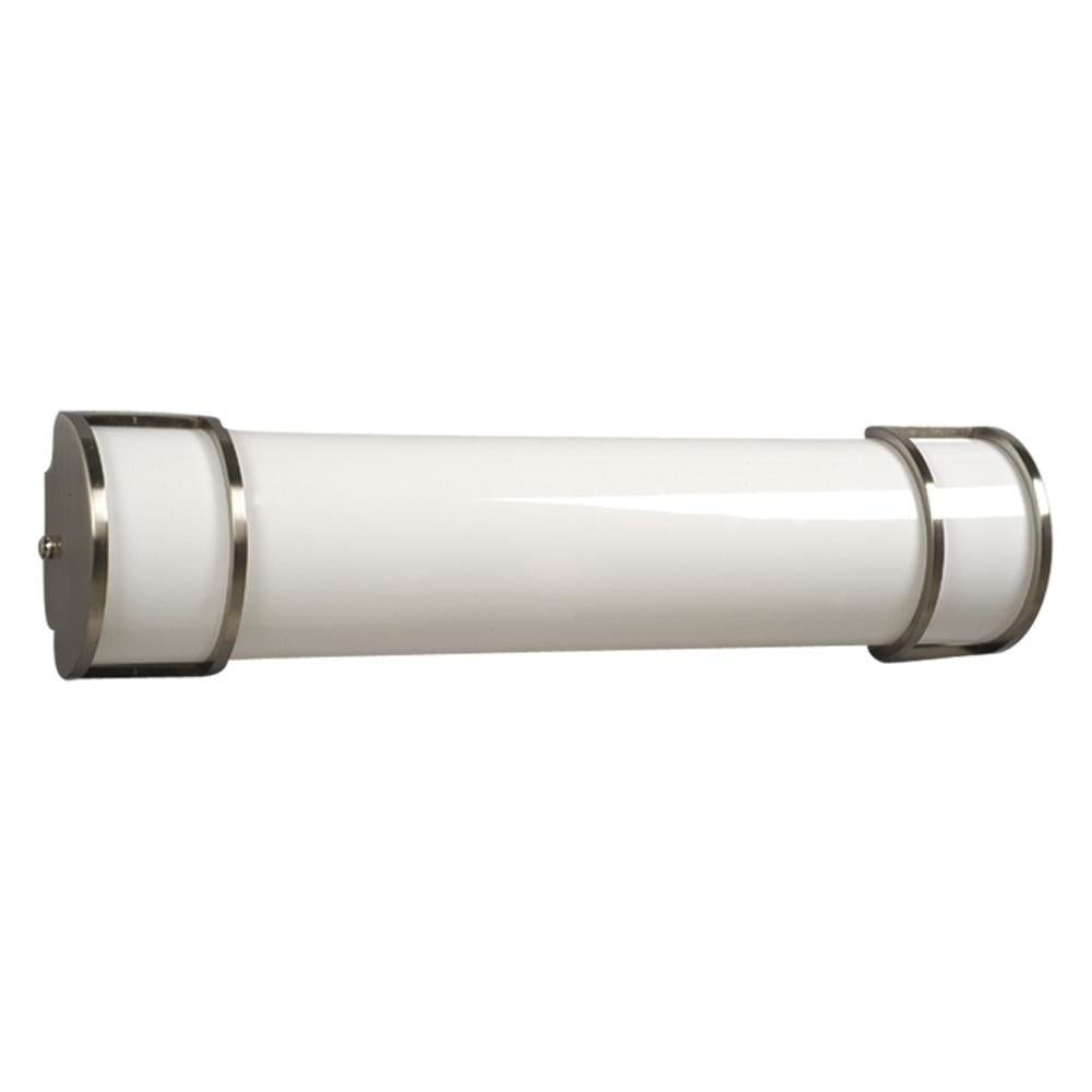 Fluorescent Vanity Light - Brushed Nickel w/ Satin White Acrylic Lens (Electronic Ballast)