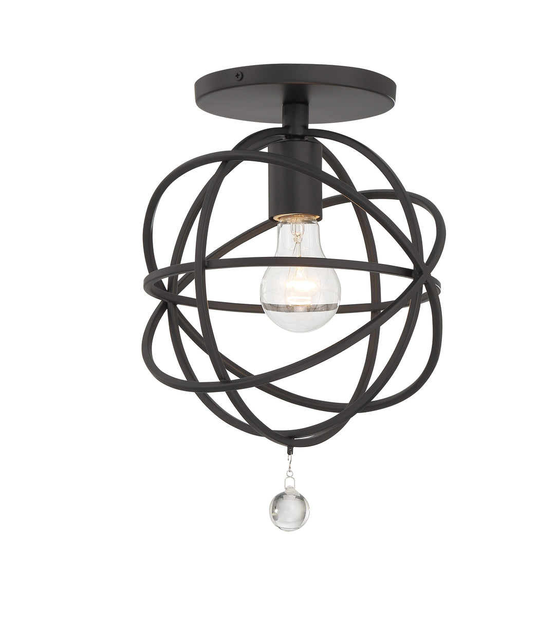 Solaris 1 Light Black Semi Flush Mount
