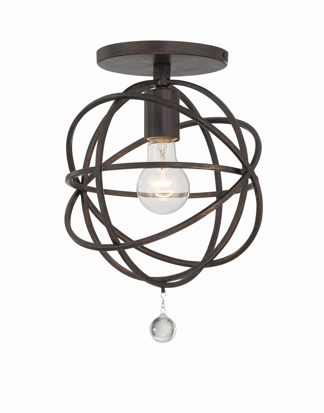Solaris 1 Light English Bronze Semi Flush Mount
