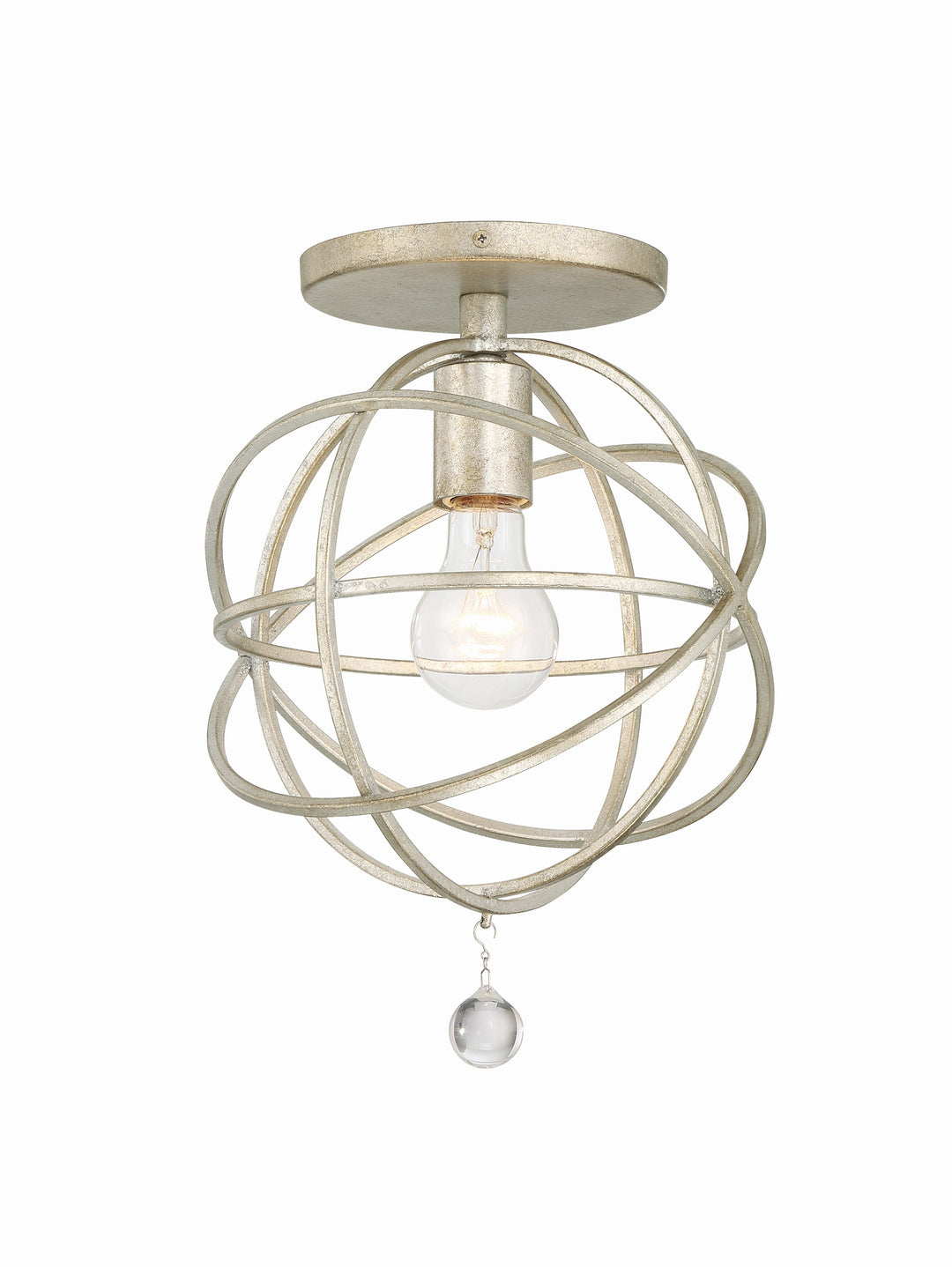 Solaris 1 Light Olde Silver Semi Flush Mount