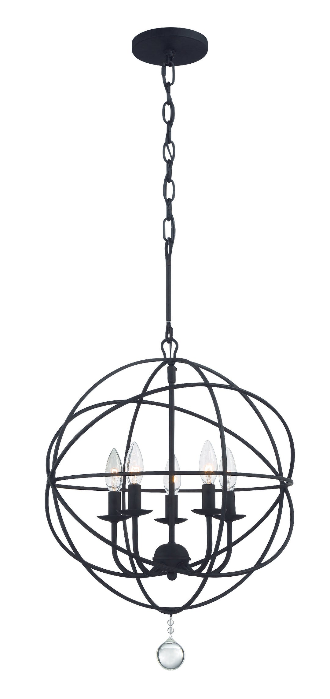 Solaris 5 Light Black Mini Chandelier