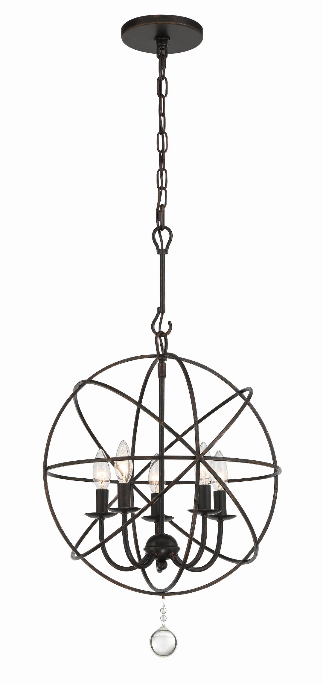 Solaris 5 Light English Bronze Mini Chandelier