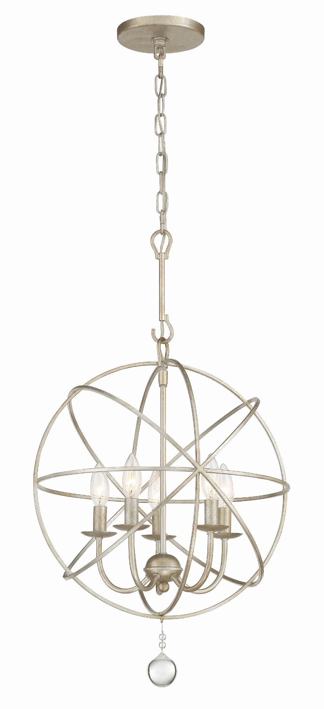 Solaris 5 Light Olde Silver Mini Chandelier