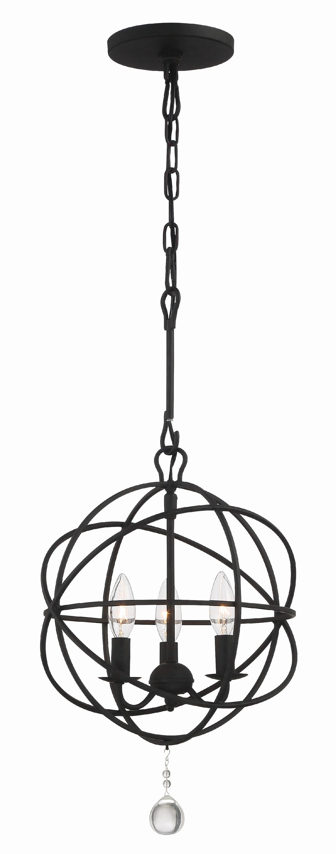 Solaris 3 Light Black Mini Chandelier