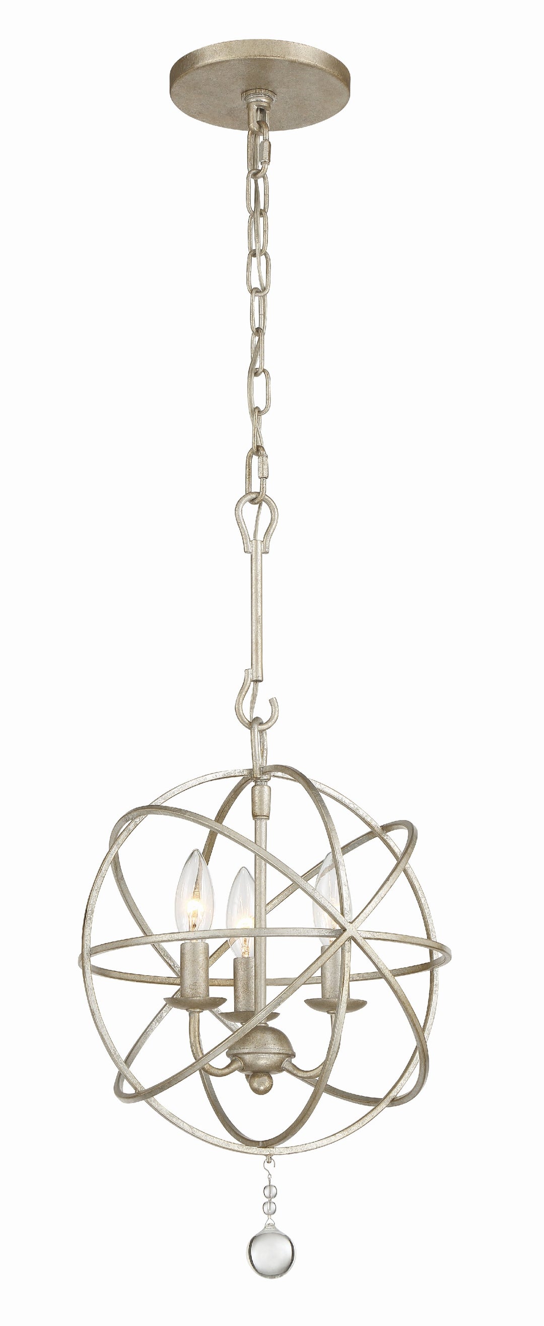 Solaris 3 Light Olde Silver Mini Chandelier