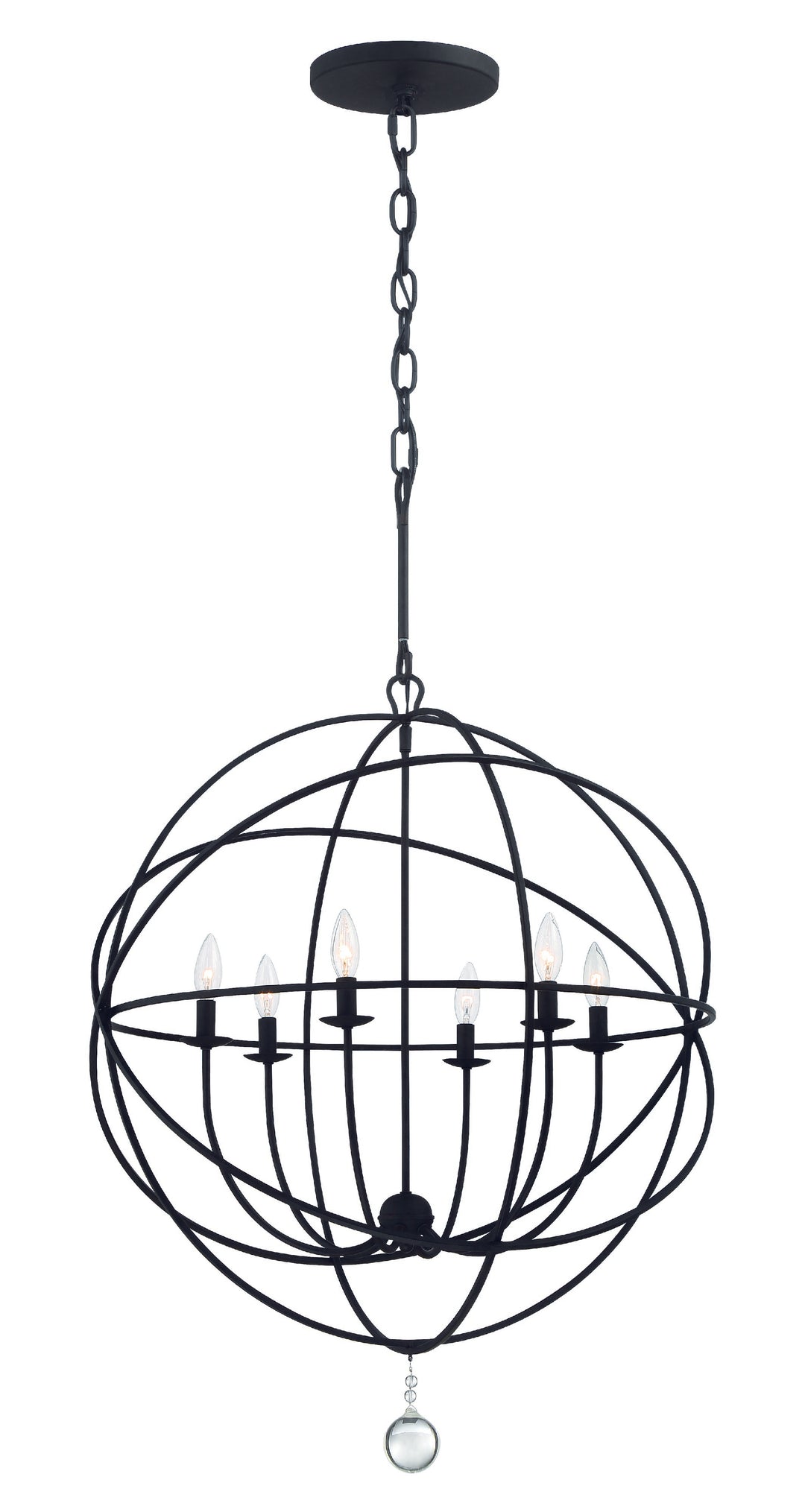 Solaris 6 Light Black Chandelier