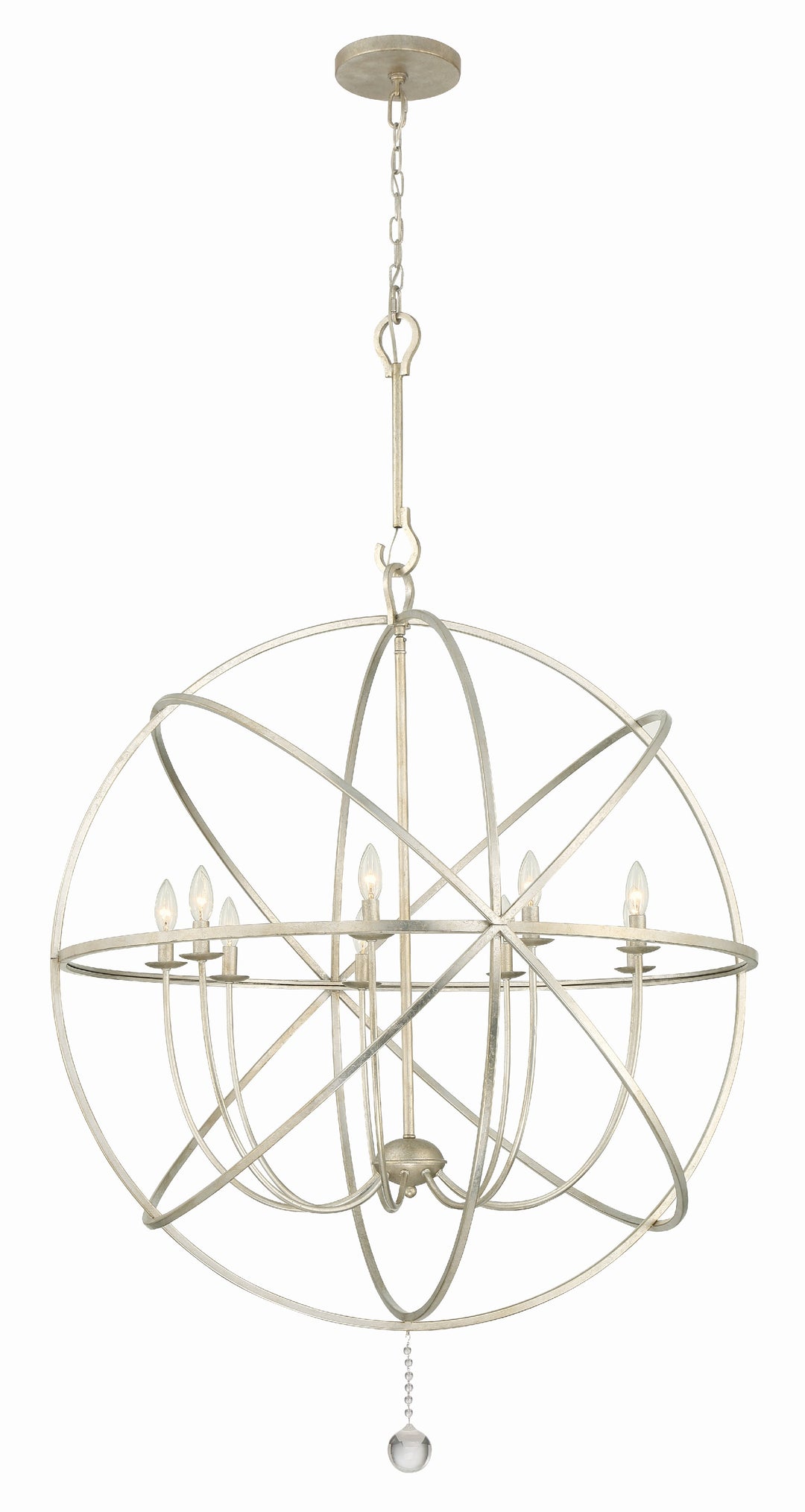 Solaris 9 Light Olde Silver Sphere Chandelier