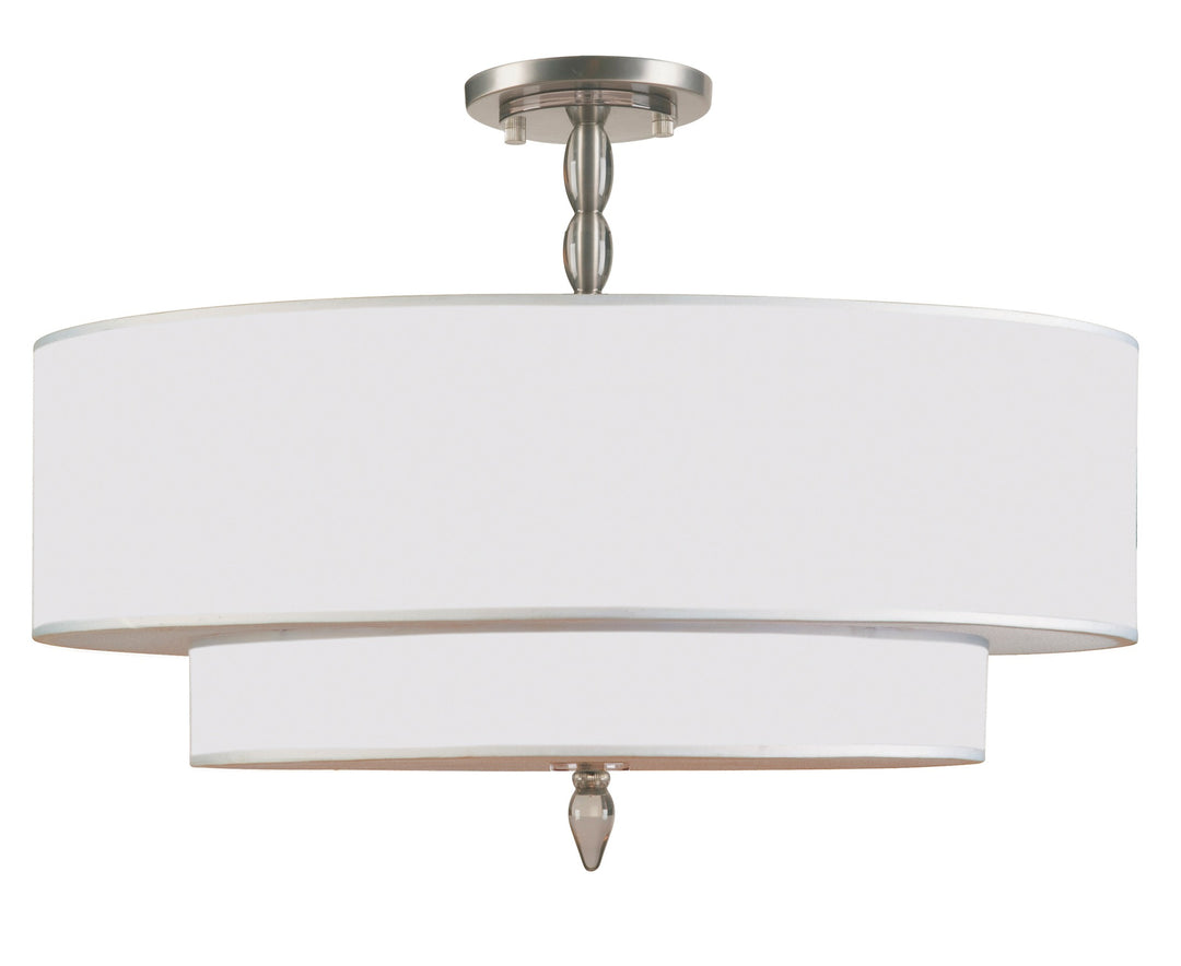 Luxo 5 Light Satin Nickel Semi Flush Mount
