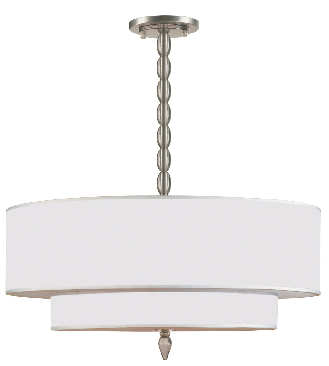 Luxo 5 Light Drum Shade Satin Nickel Chandelier