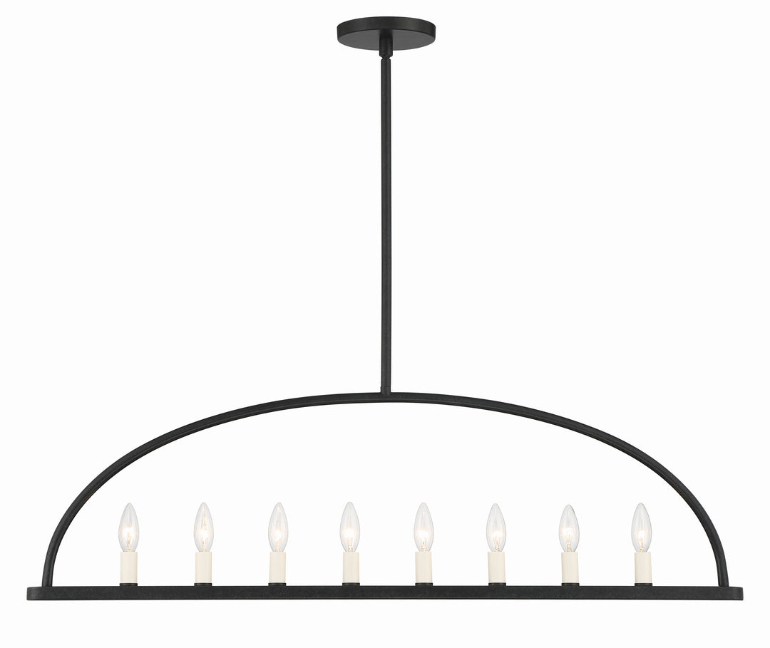 Abbott 8 Light Black Linear Chandelier