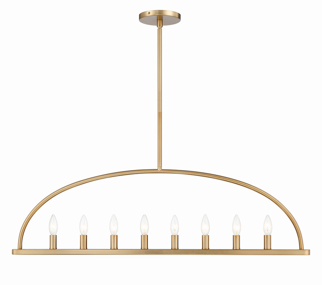 Abbott 8 Light Vibrant Gold Linear Chandelier
