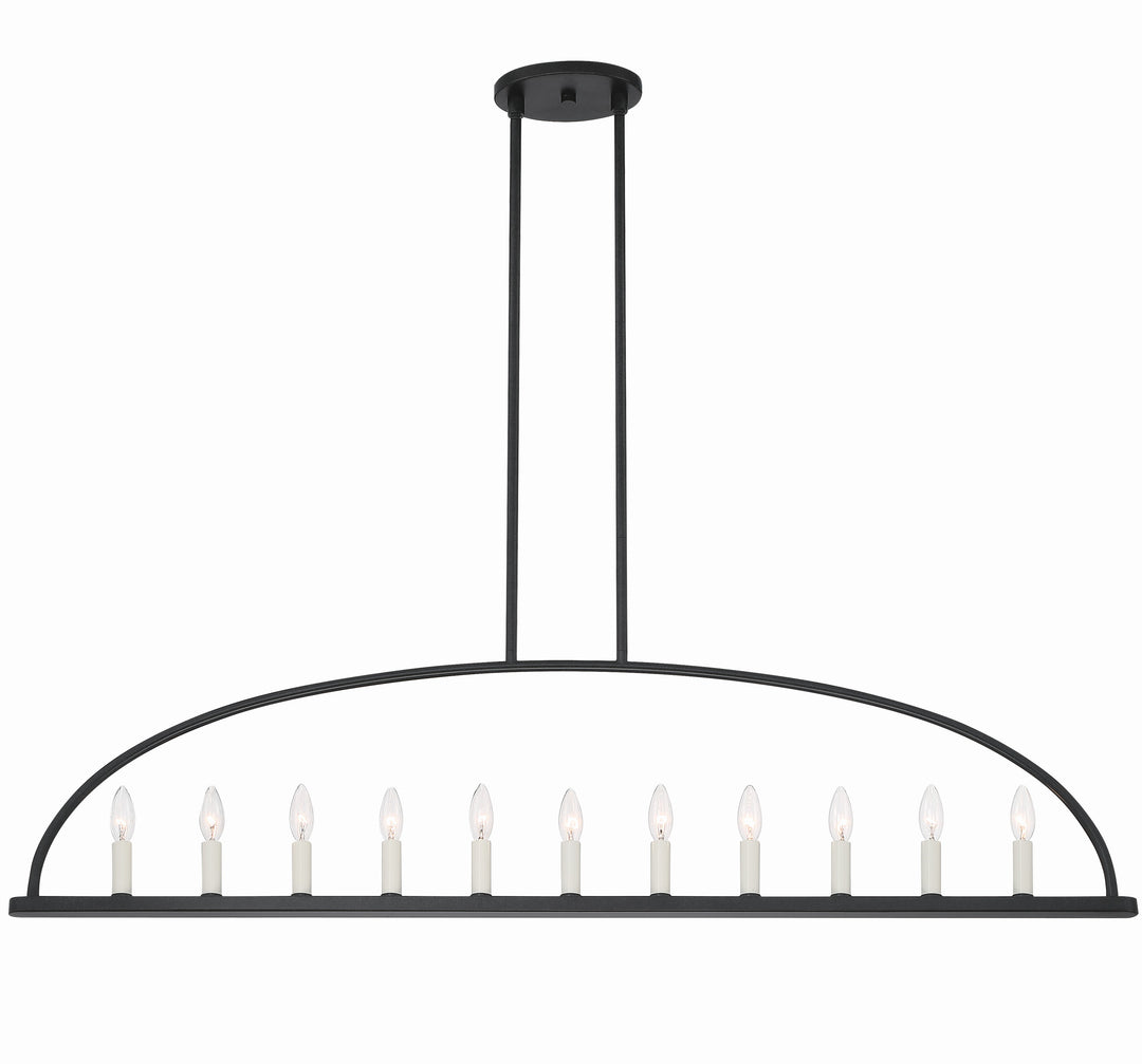Abbott 11 Light Black Linear Chandelier