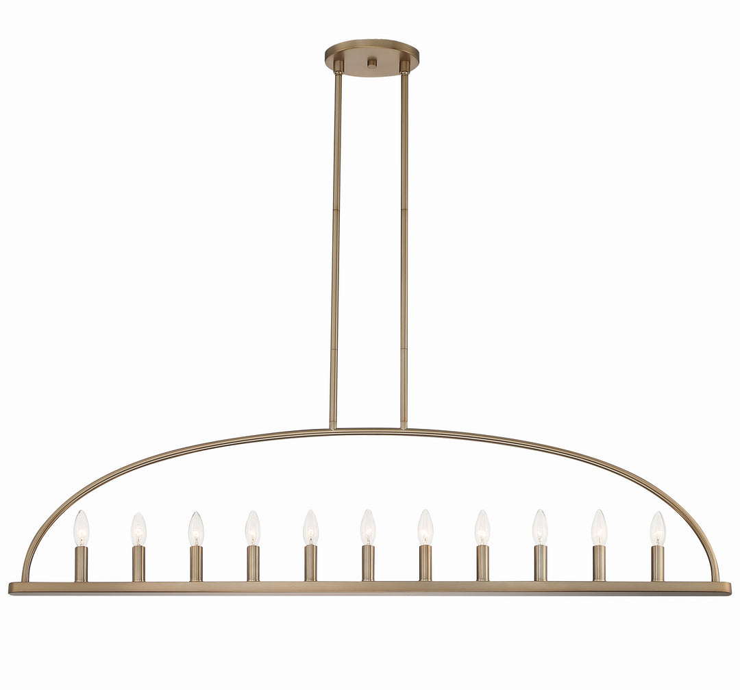 Abbott 11 Light Vibrant Gold Linear Chandelier