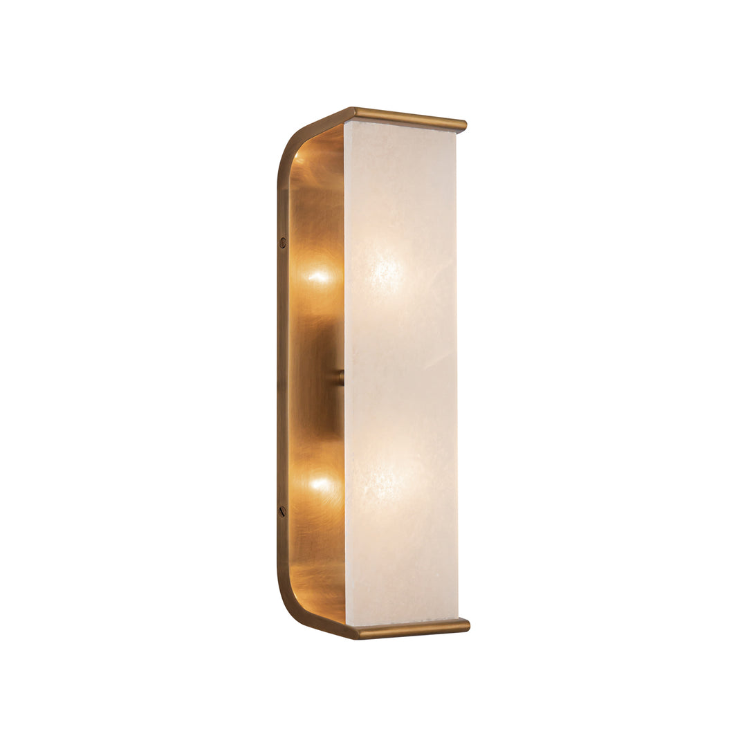 Abbott 15-in Vintage Brass/Alabaster 2 Lights Wall/Vanity