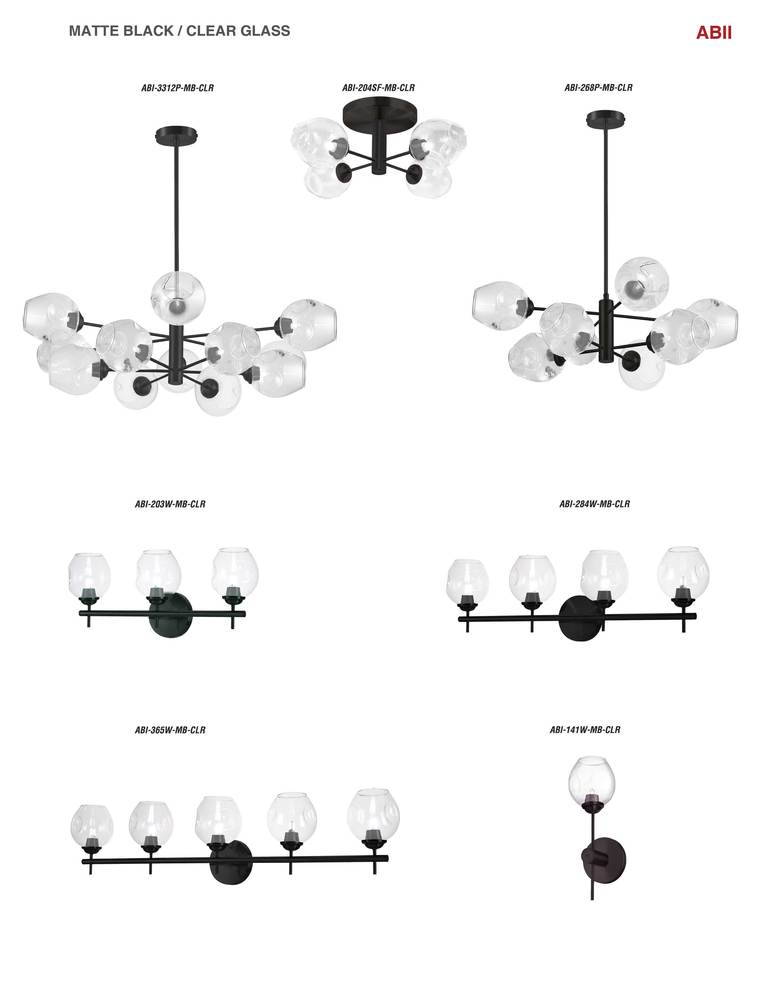 12LT Chandelier, MB w/ Clear Glass