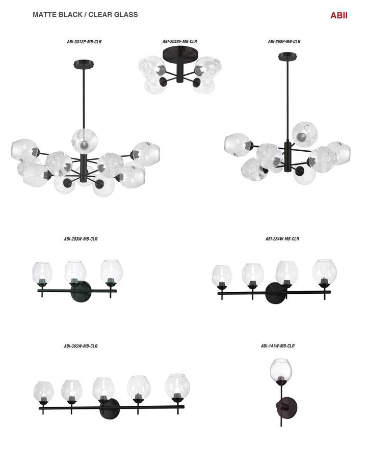 12LT Chandelier, MB w/ Clear Glass