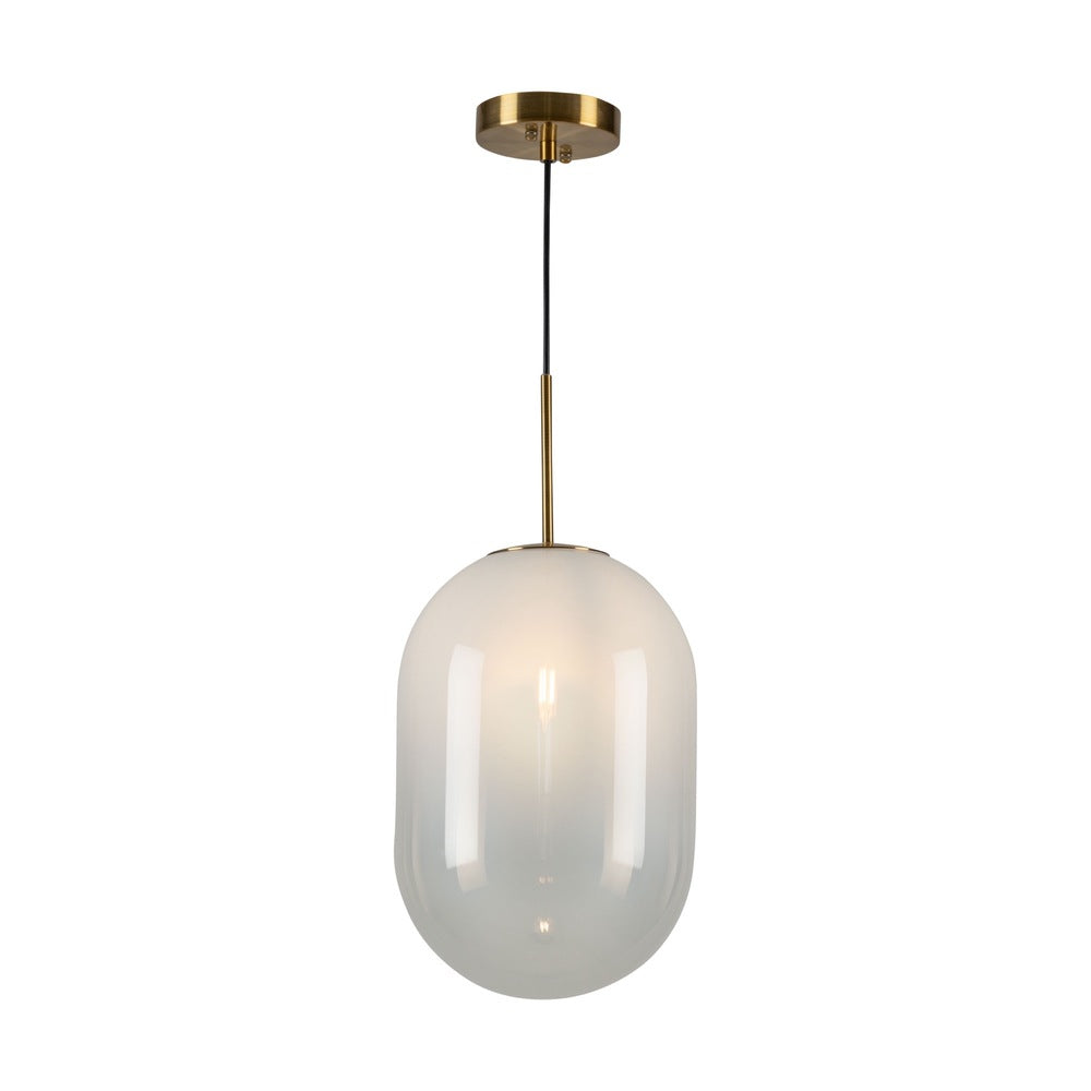Vita Collection 1-Light Pendant White and Brass