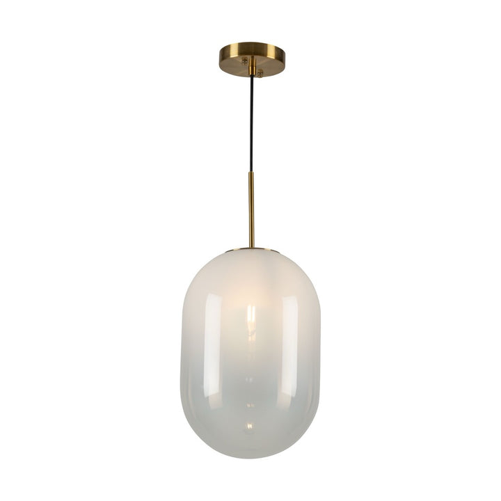 Vita Collection 1-Light Pendant White and Brass