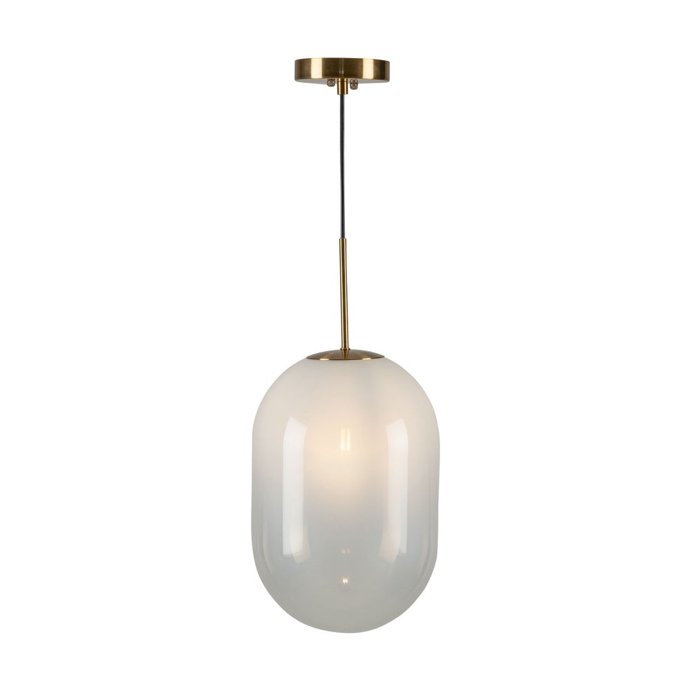 Vita Collection 1-Light Pendant White and Brass