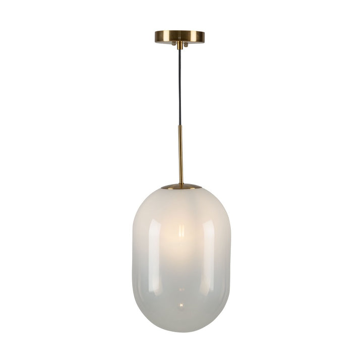 Vita Collection 1-Light Pendant White and Brass