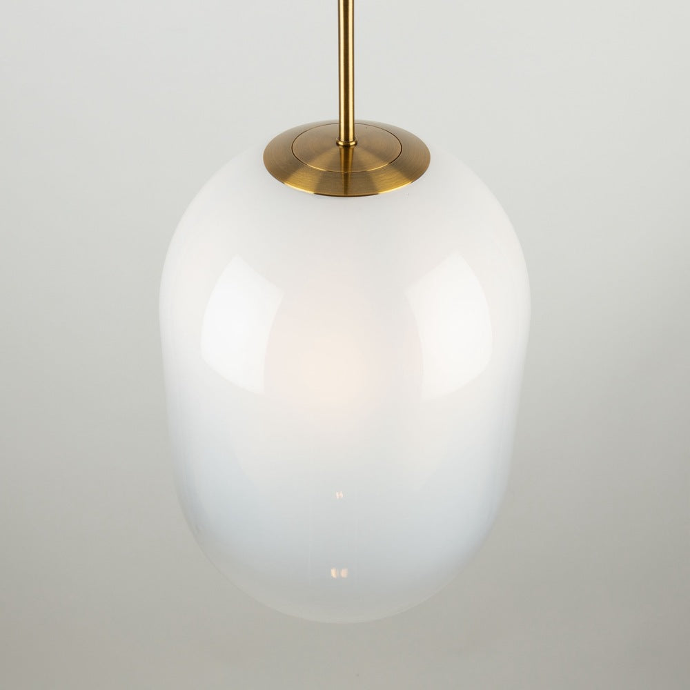 Vita Collection 1-Light Pendant White and Brass