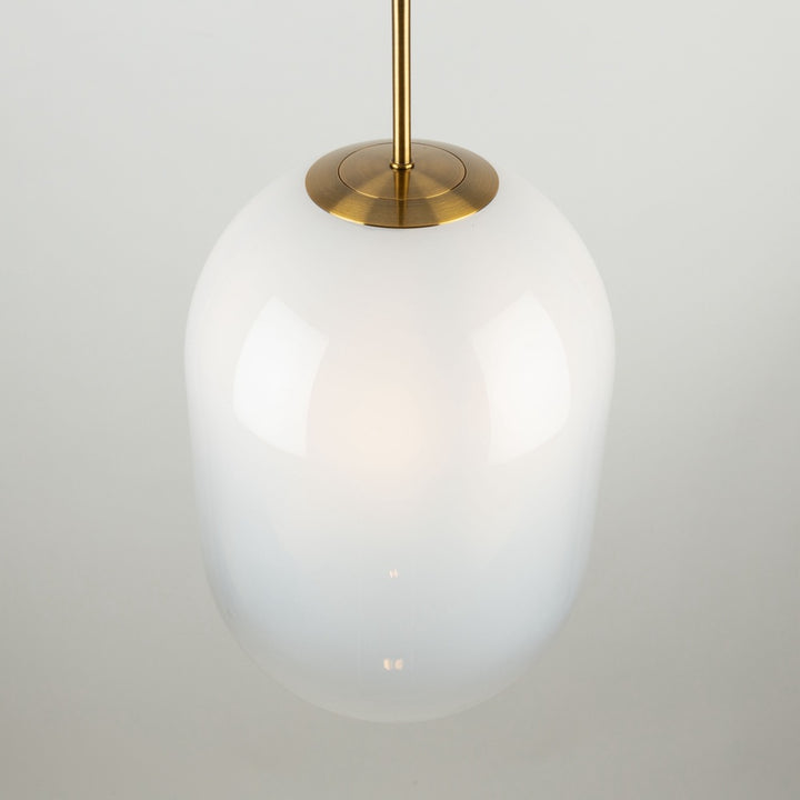 Vita Collection 1-Light Pendant White and Brass
