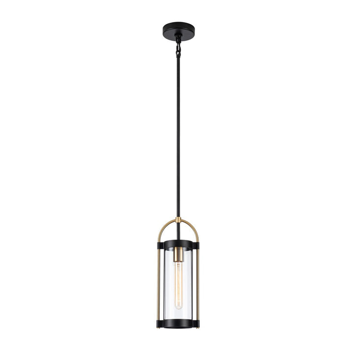Bonita Collection 1-Light Pendant Black and Brushed Brass