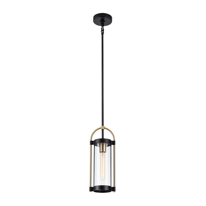 Bonita Collection 1-Light Pendant Black and Brushed Brass