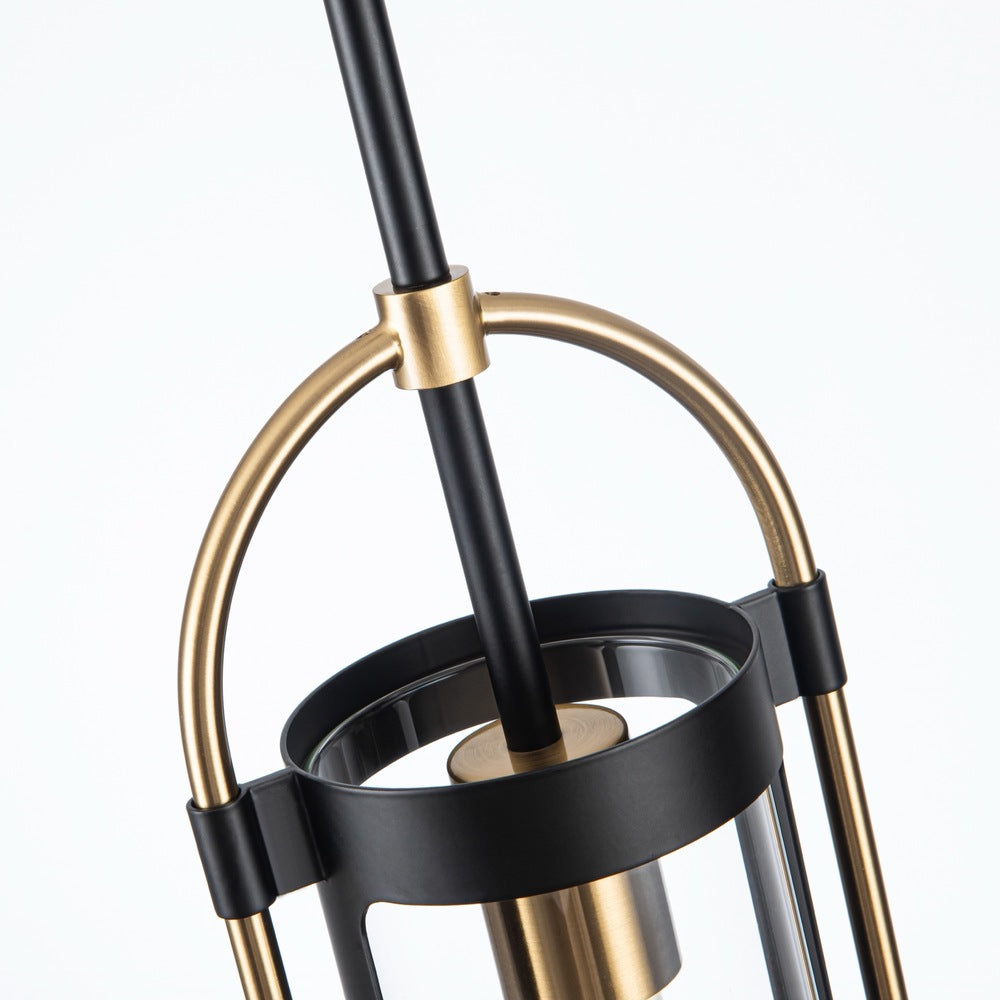 Bonita Collection 1-Light Pendant Black and Brushed Brass