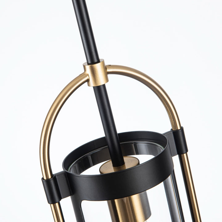 Bonita Collection 1-Light Pendant Black and Brushed Brass