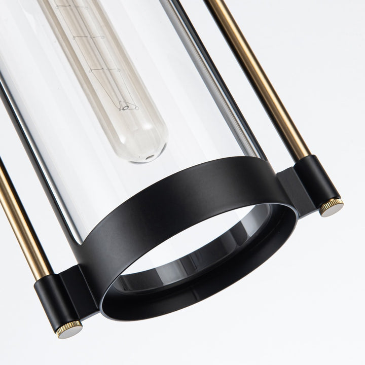 Bonita Collection 1-Light Pendant Black and Brushed Brass