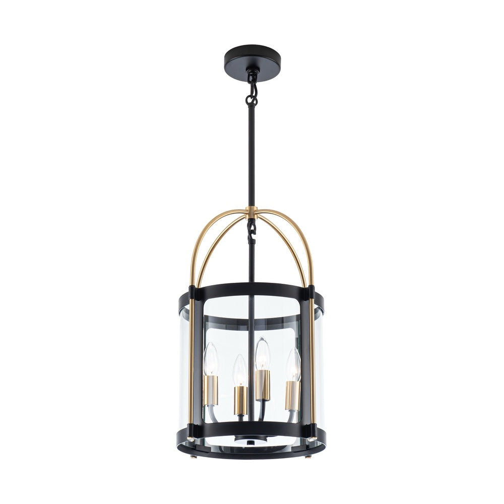 Bonita Collection 4-Light 13" Pendant Black and Brushed Brass
