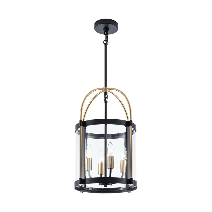 Bonita Collection 4-Light 13" Pendant Black and Brushed Brass