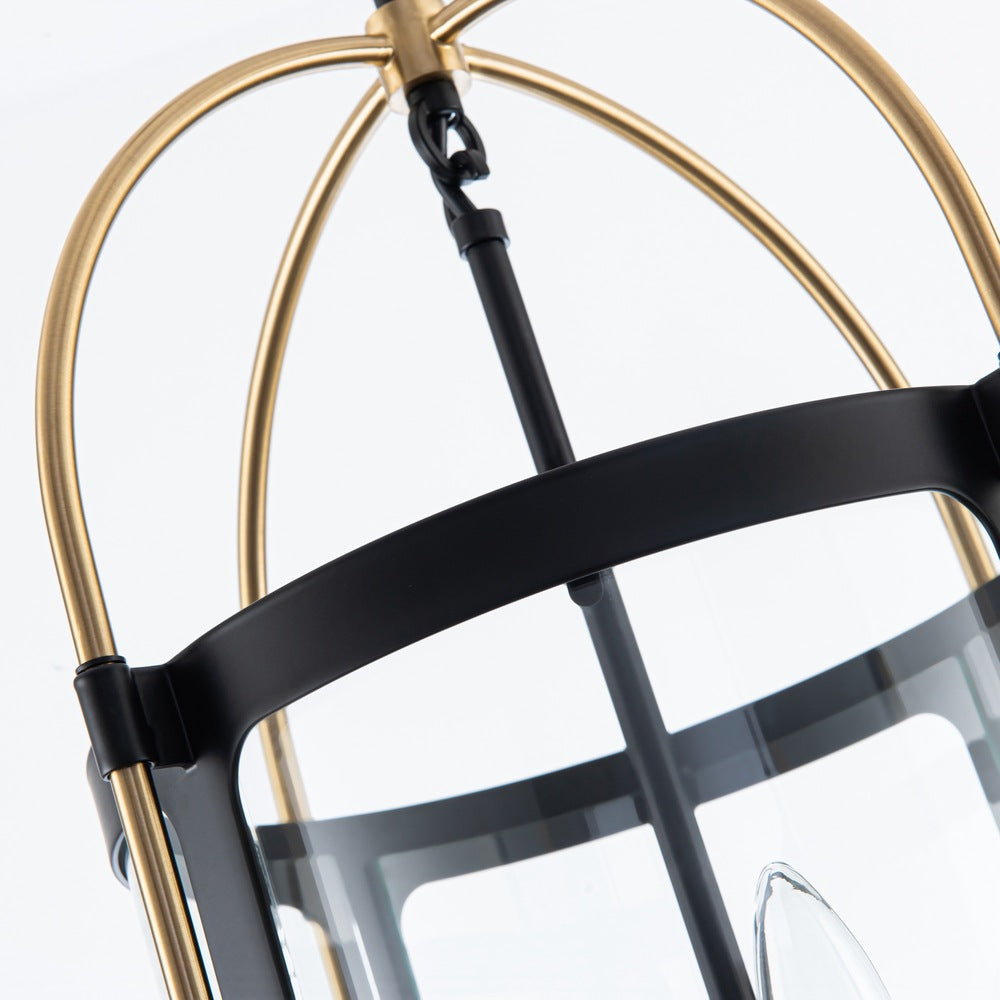 Bonita Collection 4-Light 13" Pendant Black and Brushed Brass