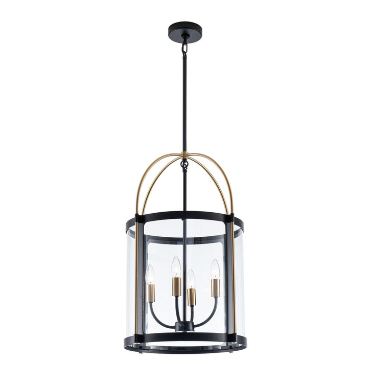 Bonita Collection 4-Light 17" Pendant Black and Brushed Brass