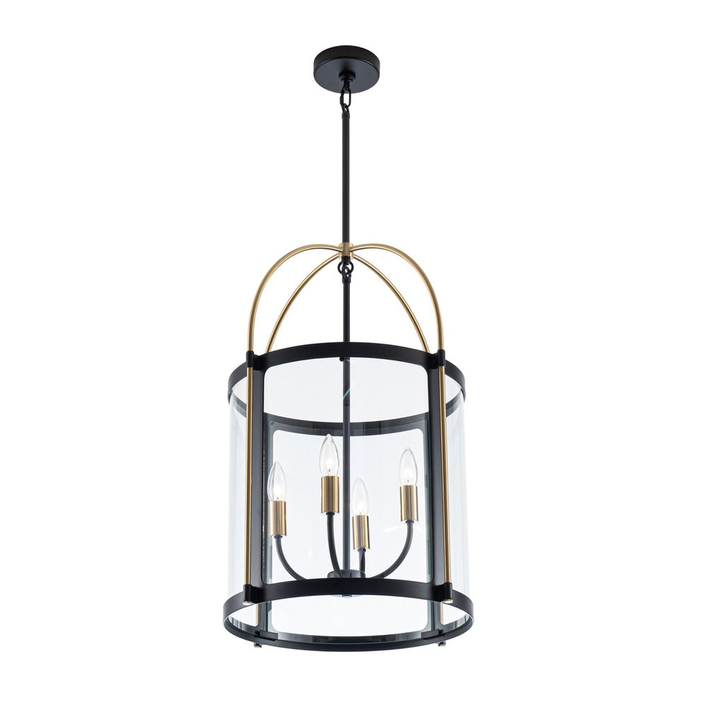 Bonita Collection 4-Light 17" Pendant Black and Brushed Brass