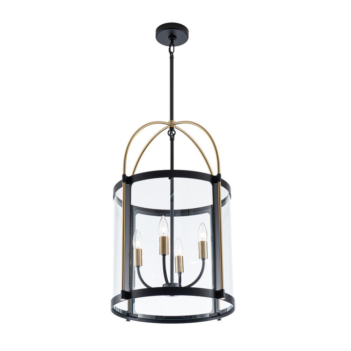Bonita Collection 4-Light 17" Pendant Black and Brushed Brass