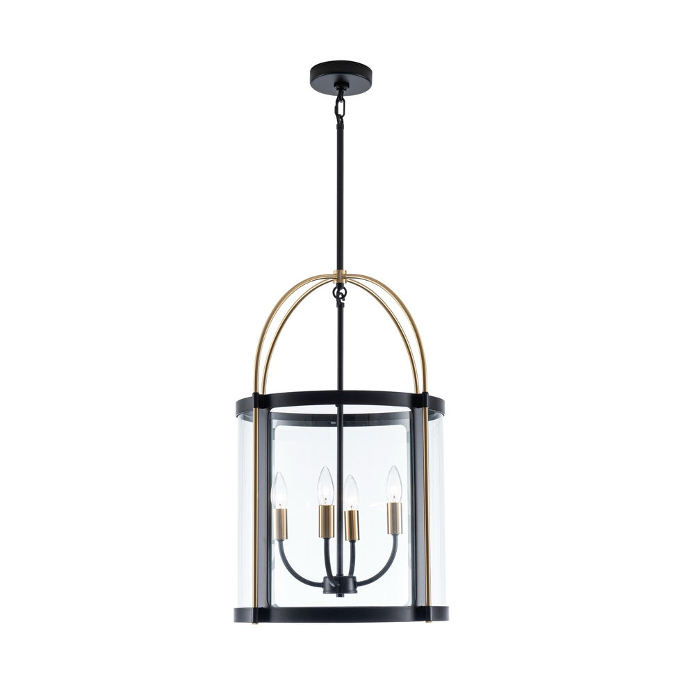 Bonita Collection 4-Light 17" Pendant Black and Brushed Brass