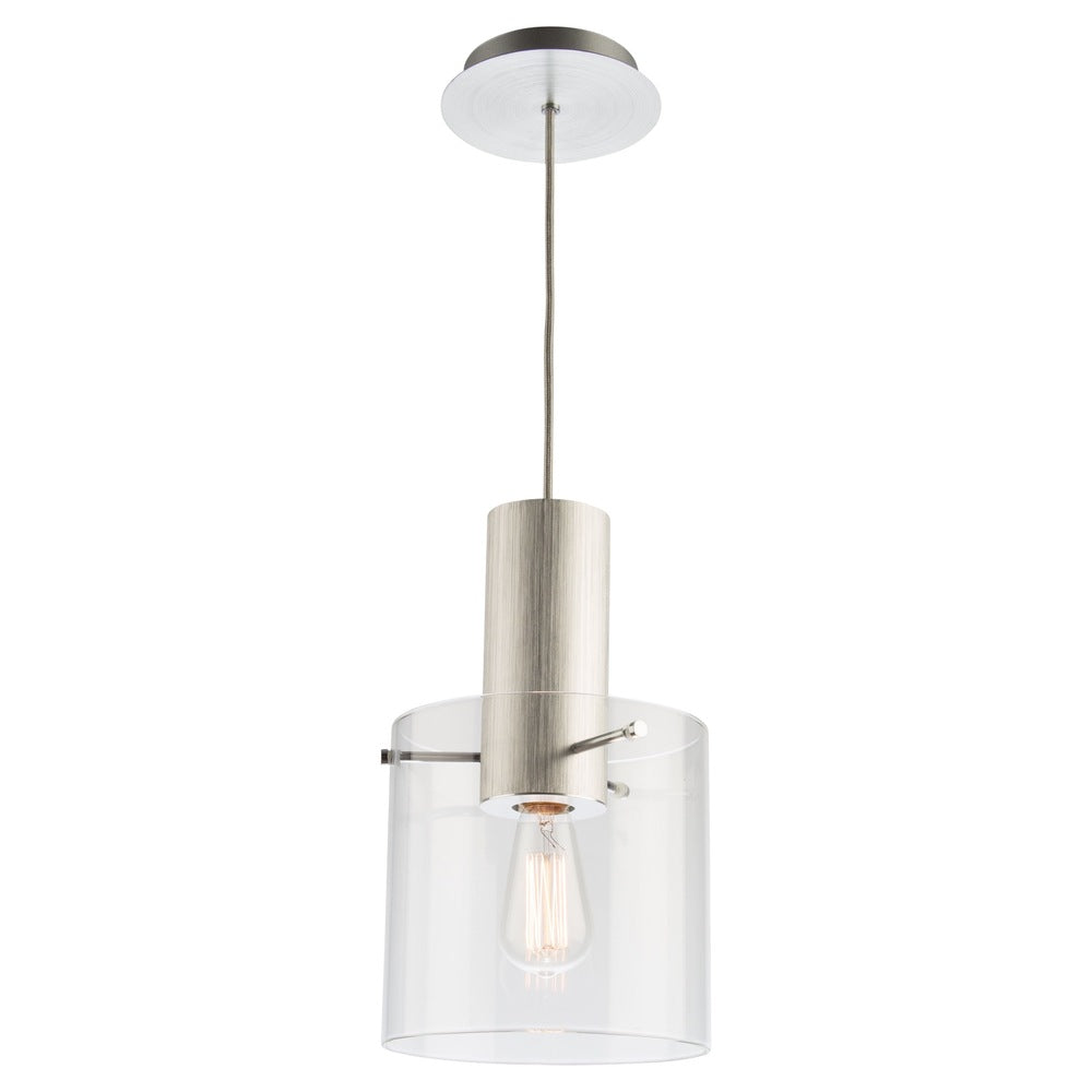 Henley 1 Light Pendant (Brushed Aluminum & Clear Glass)
