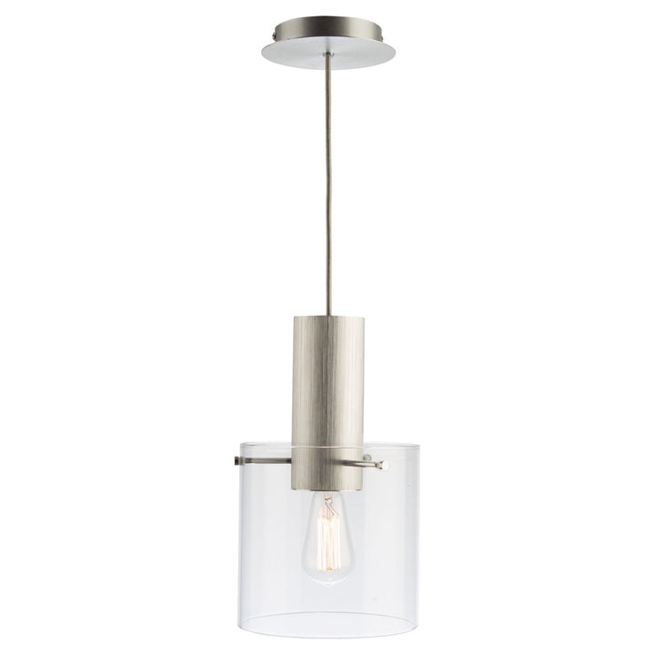 Henley 1 Light Pendant (Brushed Aluminum & Clear Glass)