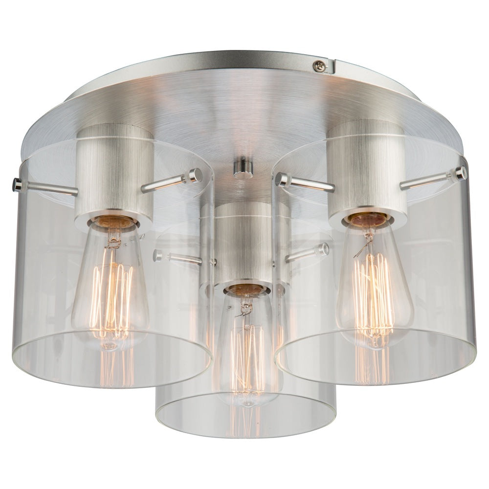 Henley 3 Light Flush Mount (Brushed Aluminum)