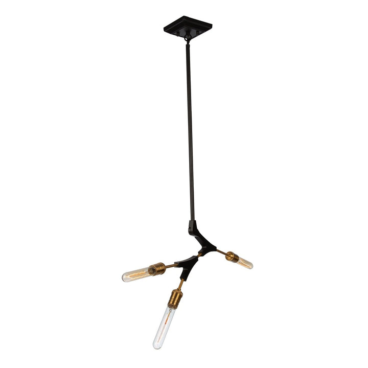 Filiali 3 Light Chandelier (Black & Harvest Brass)