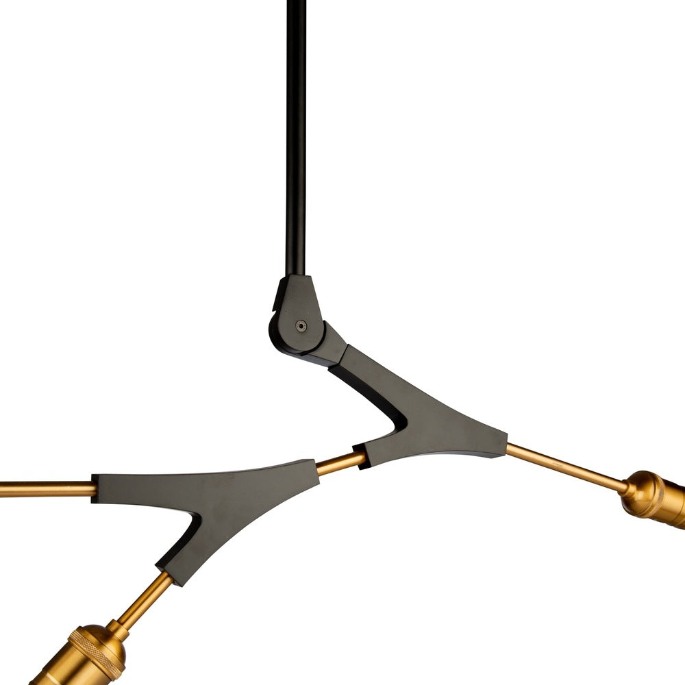 Filiali 3 Light Chandelier (Black & Harvest Brass)