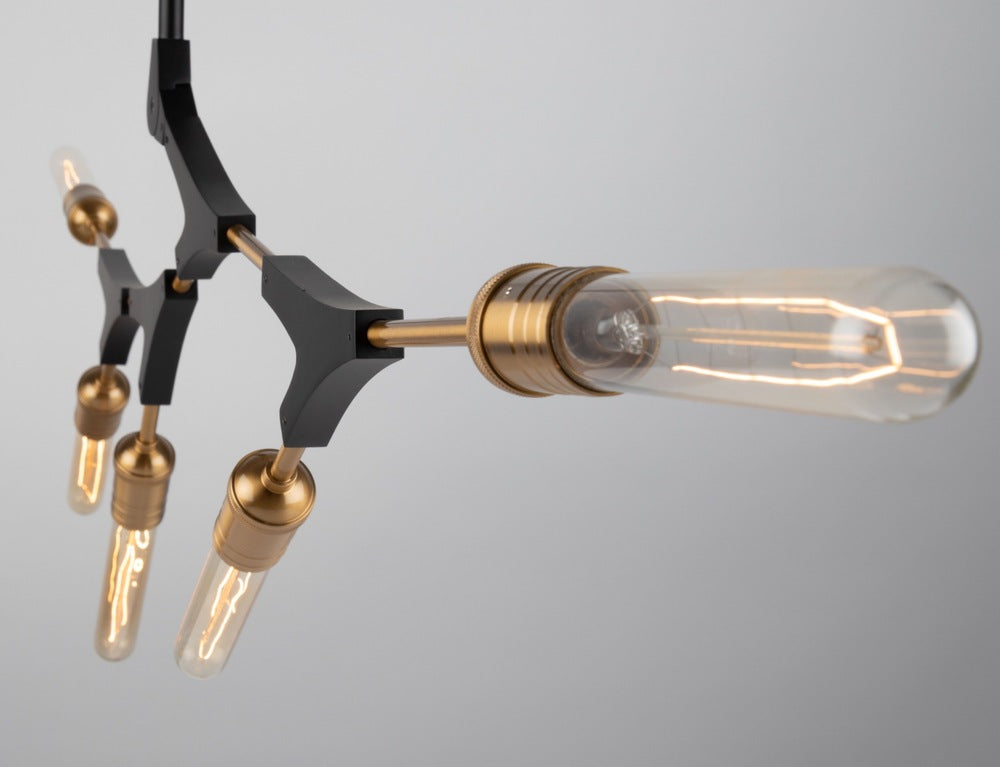 Filiali 5 Light Chandelier (Black & Harvest Brass)