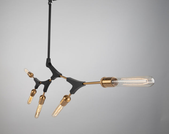 Filiali 5 Light Chandelier (Black & Harvest Brass)