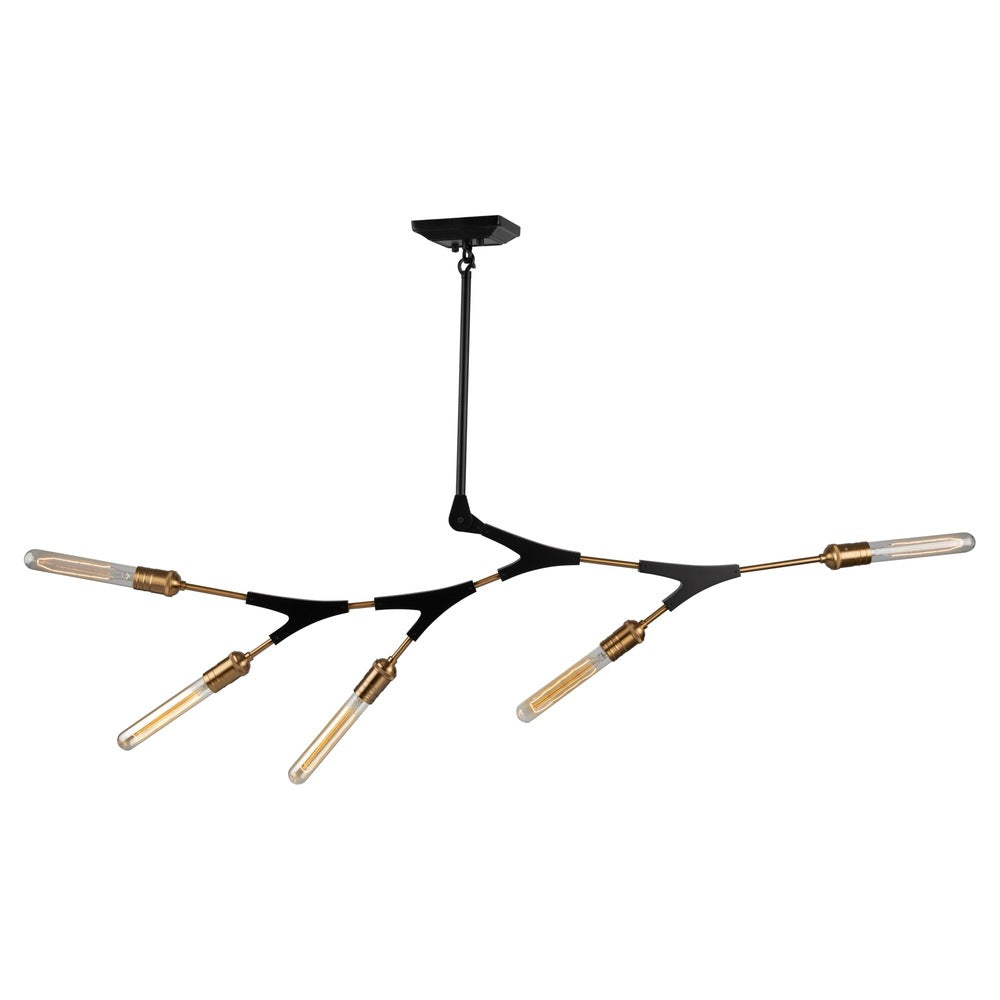 Filiali 5 Light Chandelier (Black & Harvest Brass)
