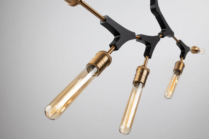 Filiali 5 Light Chandelier (Black & Harvest Brass)